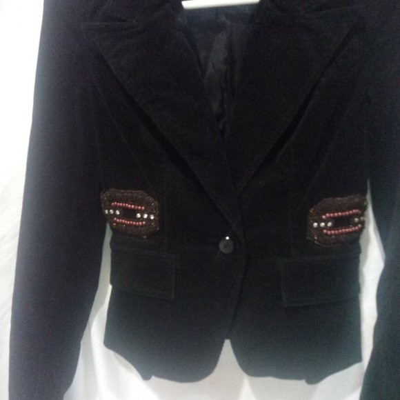 Women's Black Suit Coat With 2 Pocket 1 Button Ladies Office Long Sleeve Suit - Picture 10 of 10